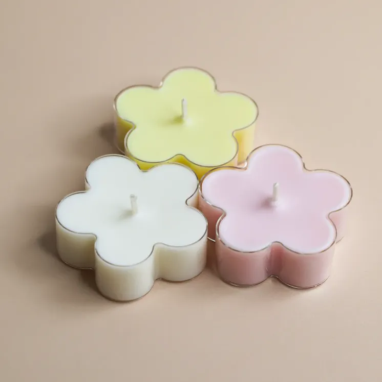 Pojemnik Tealight PC na świece przezroczysty - Kwiatek