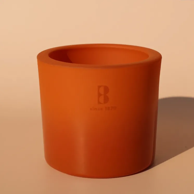 Pojemnik szklany pomarańczowy ombre z logo - 250 ml