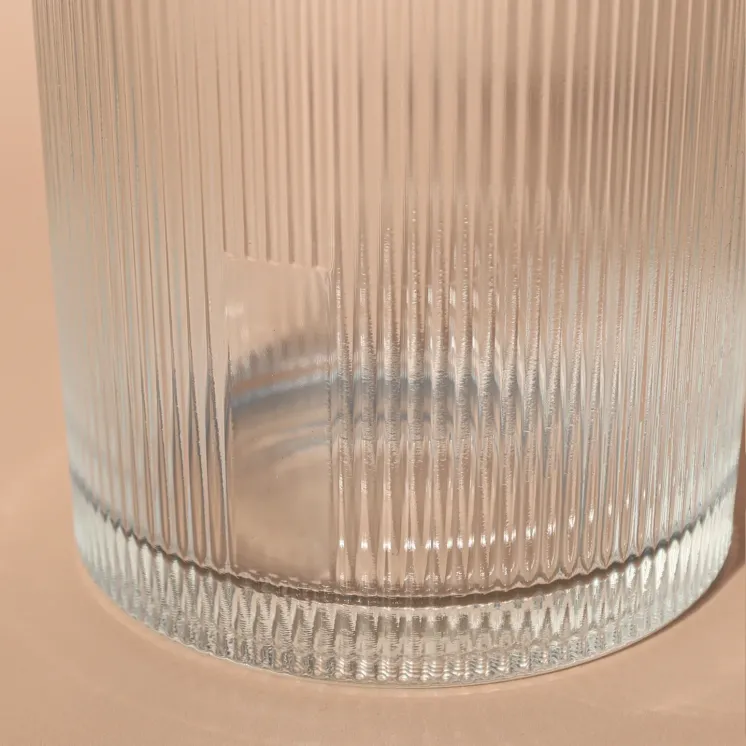 Pojemnik szklany do świec 400 ml - Ryflowany