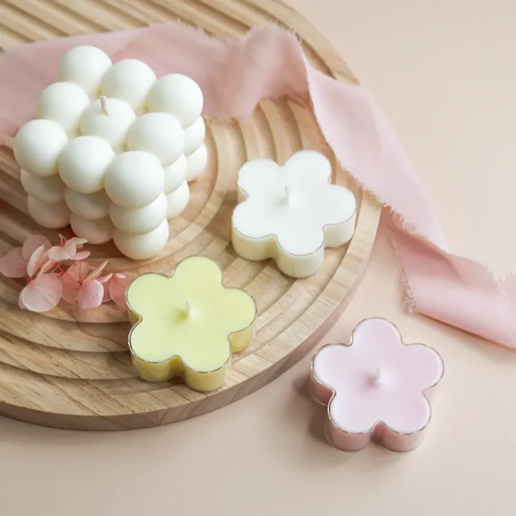 Pojemnik Tealight PC na świece przezroczysty - Kwiatek