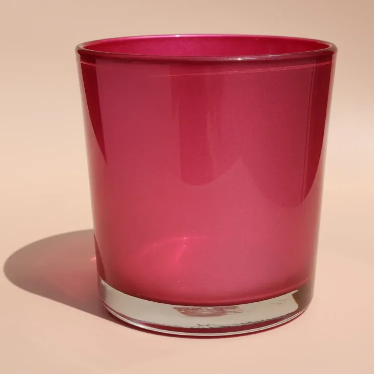 Pojemnik szklany do zalewu świec Różowy - 1100 ml
