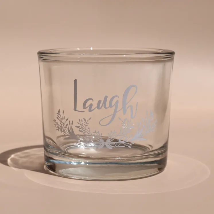 Pojemnik szklany do zalewu świec cylinder 250 ml z napisem