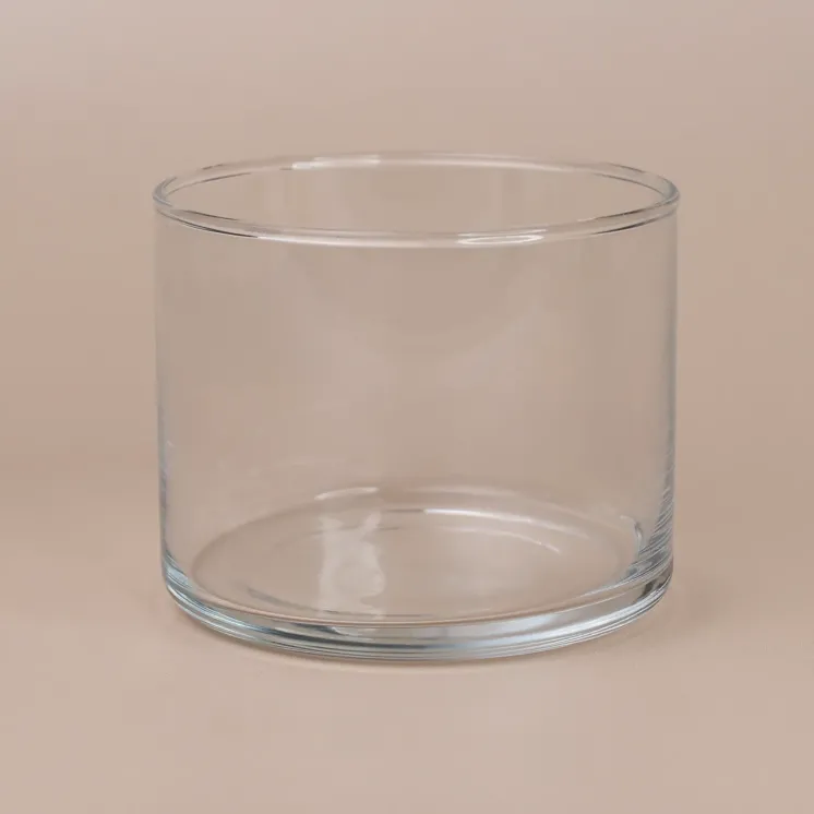 Cylinder 8 cm niski szklany 535 ml do zalewu świec