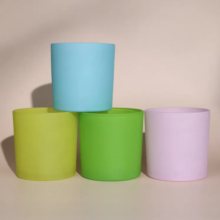 Duży pojemnik szklany do zalewu świec cylinder matowy