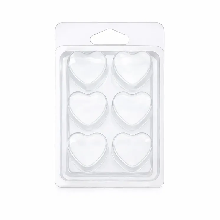 Clamshell 6 kostek do wosków zapachowych wax melts - serca