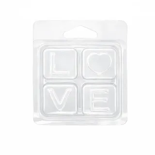 Clamshell 4 kostki do wosków zapachowych wax melts - LOVE