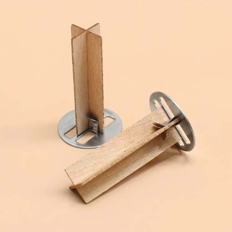 Blaszki okrągłe do knotów drewnianych krzyżykowych uchwyty EasyCandle