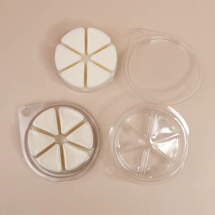 Clamshell 6 trójkątów do wosków zapachowych wax melts - okrągły pizza