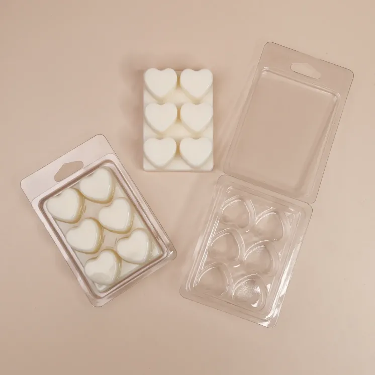 Clamshell 6 kostek do wosków zapachowych wax melts - serca