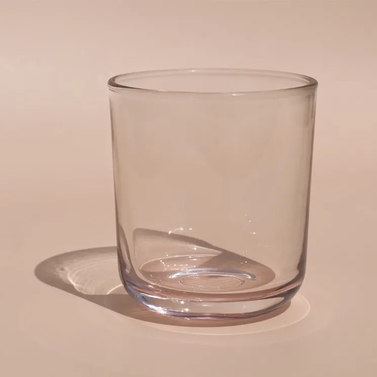 Pojemnik szklany do świec różowa poświata 270 ml