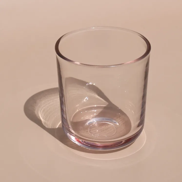 Pojemnik szklany do świec różowa poświata 270 ml