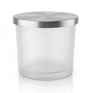 Pojemnik szklany matowy z metalową pokrywką 270 ml