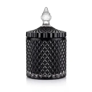 Szklany pojemnik z pokrywką kryształ 180 ml TG1030 MINI - czarny