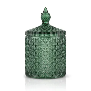 Szklany pojemnik z pokrywką kryształ 180 ml TG1030 MINI - zielony