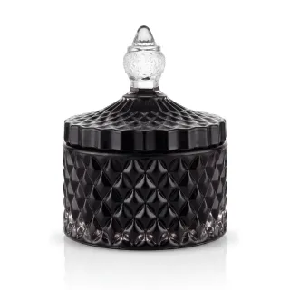Szklany pojemnik z pokrywką kryształ 200 ml JZJ-6309B - czarny
