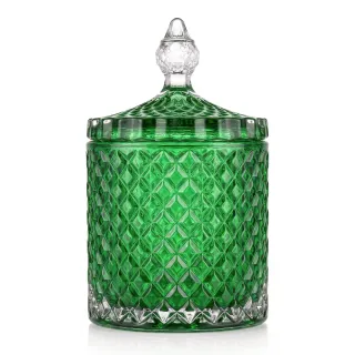 Szklany pojemnik z pokrywką kryształ 280 ml - zielony