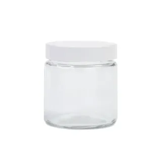 Słoik szklany bezbarwny 120 ml z białą nakrętką