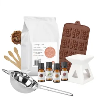 Zestaw do wosków zapachowych do kominka - Mini czekoladki & Kwadrat