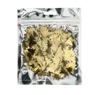 Konfetti brokat złoty świąteczny - Choinki