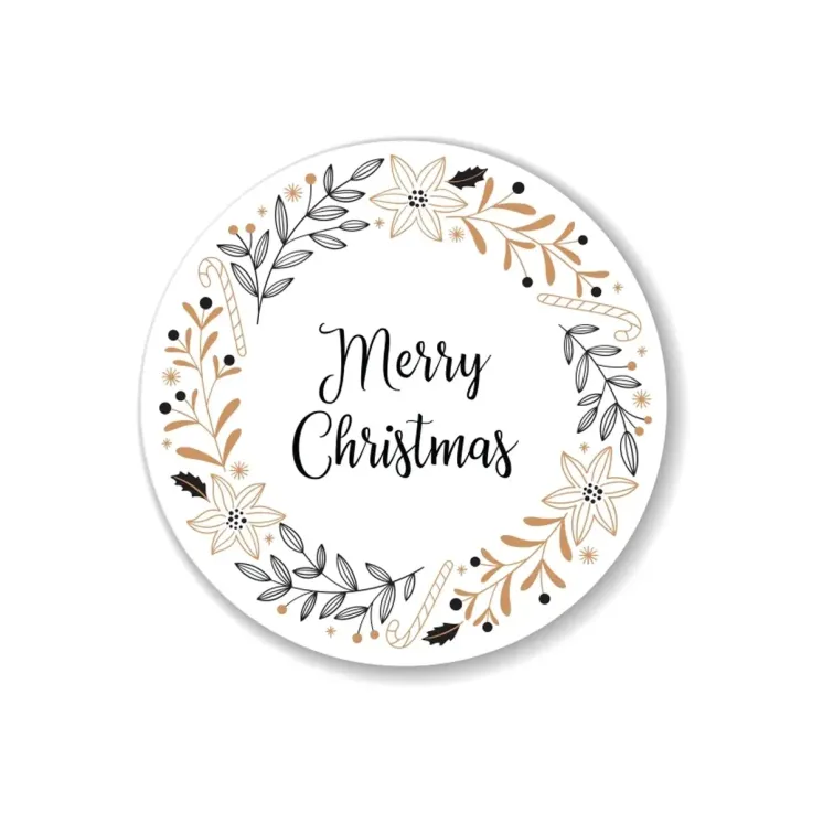 Naklejki etykiety na świece prezenty Świąteczne zimowe Merry Christmas