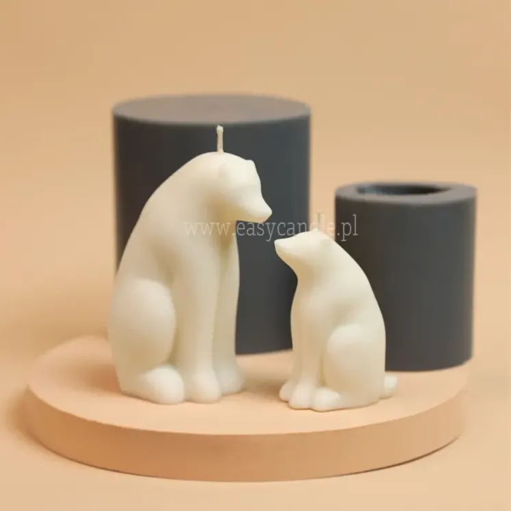 Forma silikonowa do świec sojowych wolnostojących - Mały Niedźwiedź Polarny