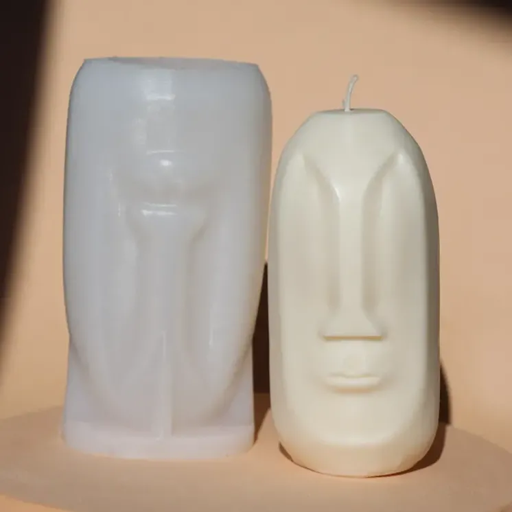 Forma silikonowa do świec sojowych twarz - Głowa Moai 2