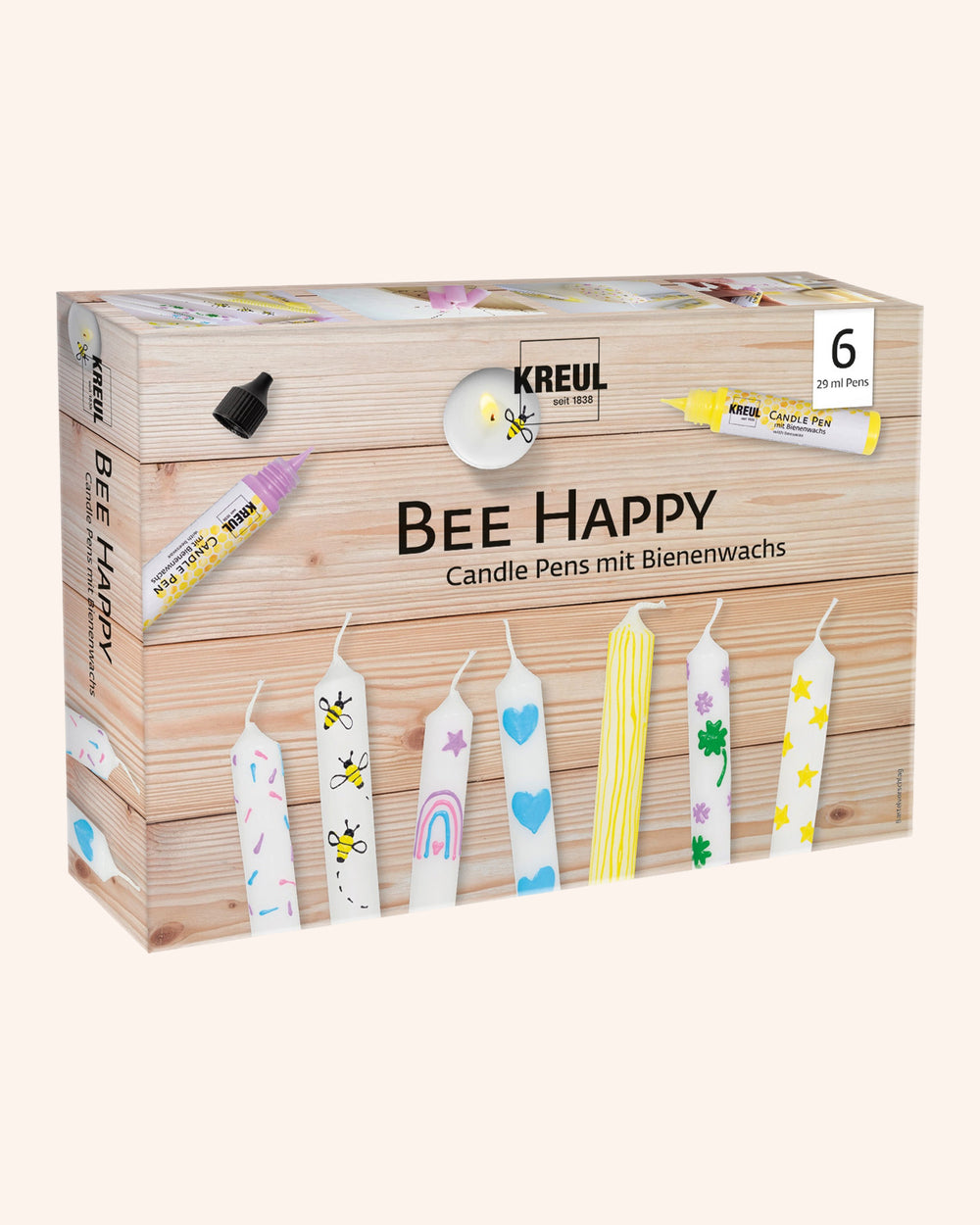 Zestaw Kreul pisaki do malowania świec - Bee Happy