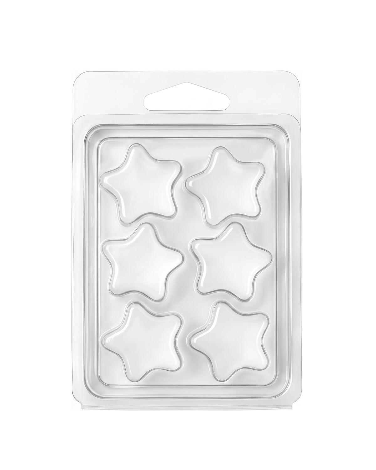 Clamshell 6-cavity for scented wax melts - stars
