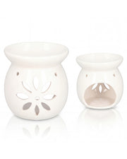 Kominek ceramiczny do wosków i olejków zapachowych, duży - White Flower