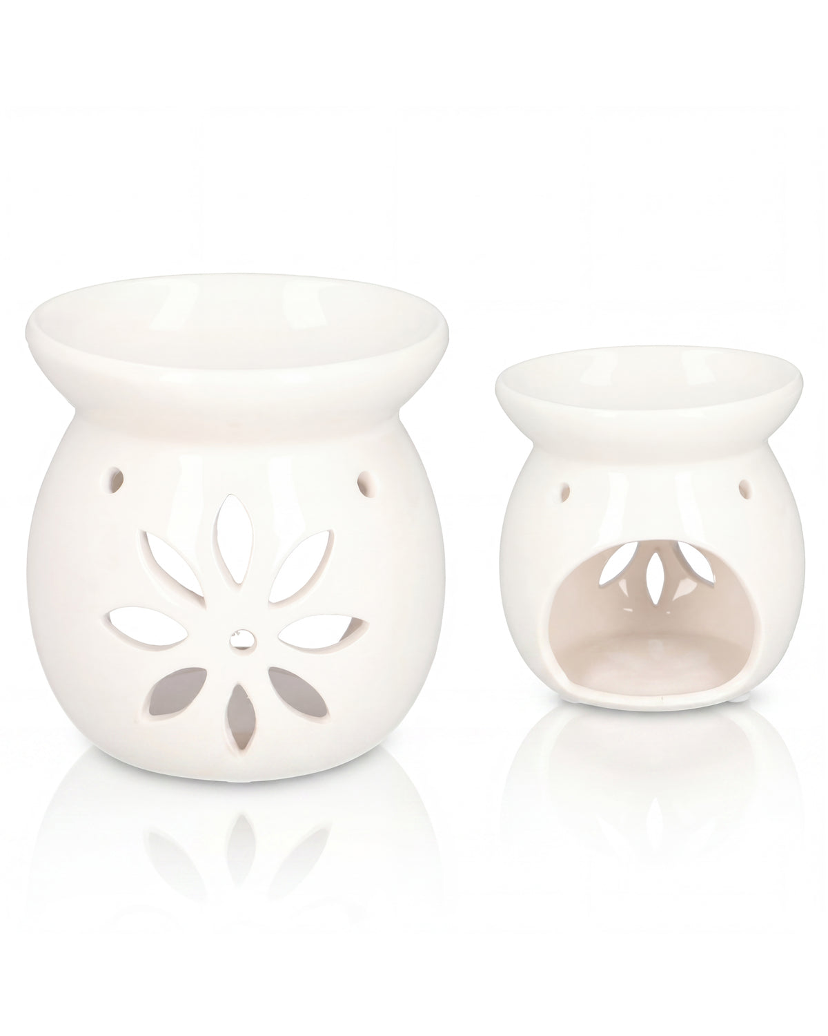 Kominek ceramiczny do wosków i olejków zapachowych, duży - White Flower