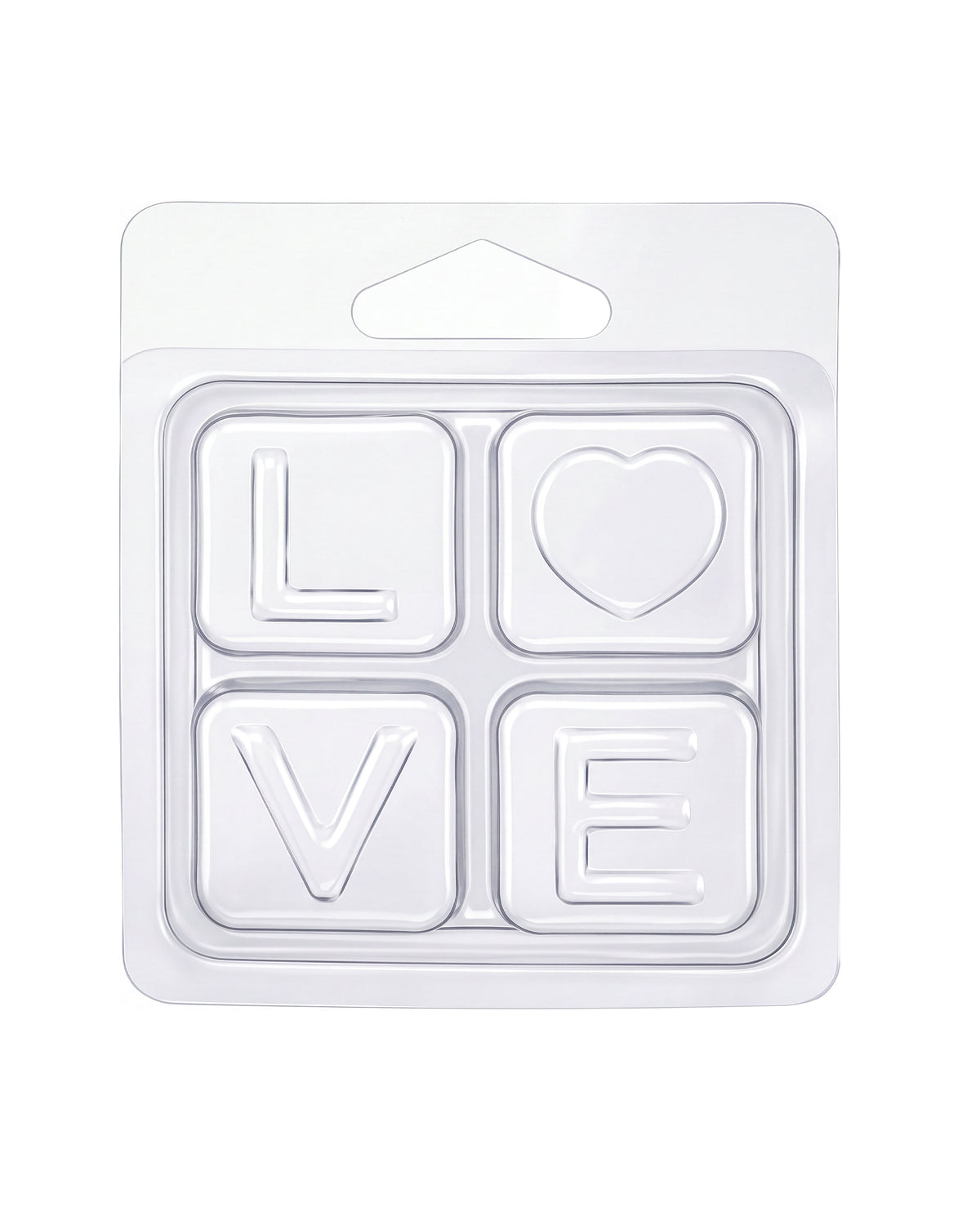 Clamshell 4 kostki do wosków zapachowych wax melts - LOVE