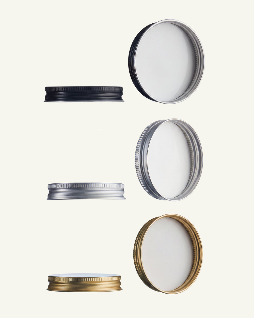 Zakrętka do słoika 60 ml 51/R3 - aluminiowa - złota, srebrna, czarna
