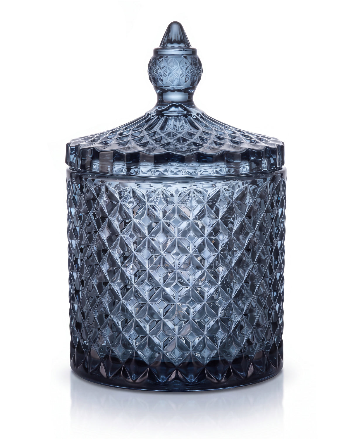 Szklany pojemnik do świec z pokrywką kryształ TG016 - 300 ml