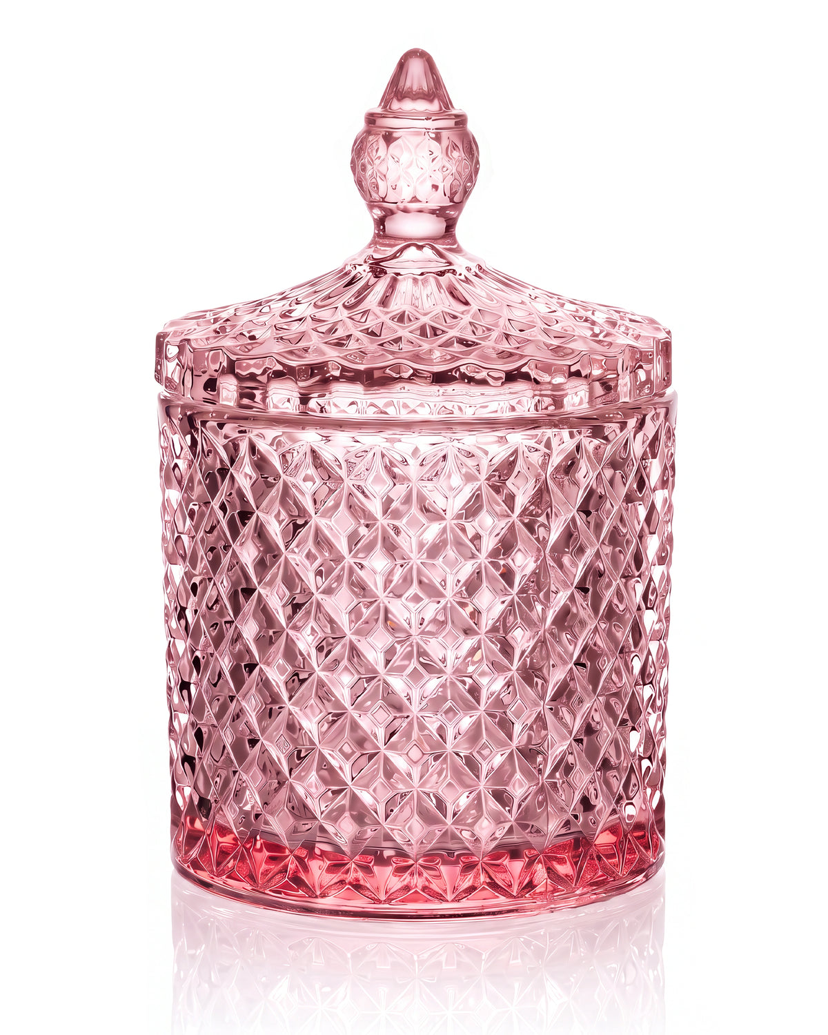 Szklany pojemnik do świec z pokrywką kryształ TG016 - 300 ml