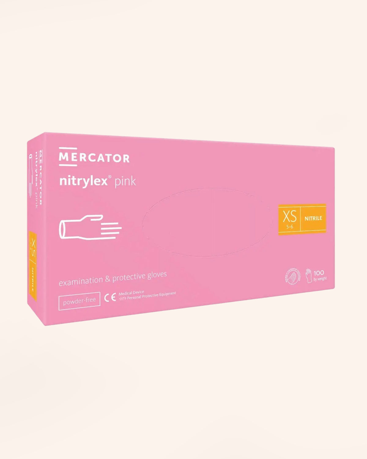 Rękawice ochronne jednorazowe nitrylowe 100 szt. - Różowe