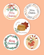 Naklejki etykiety na świece prezenty Świąteczne zimowe Merry Christmas