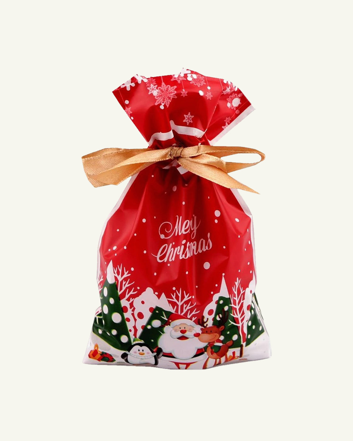 Torebki Świąteczne z satynową wstążką - Merry Christmas
