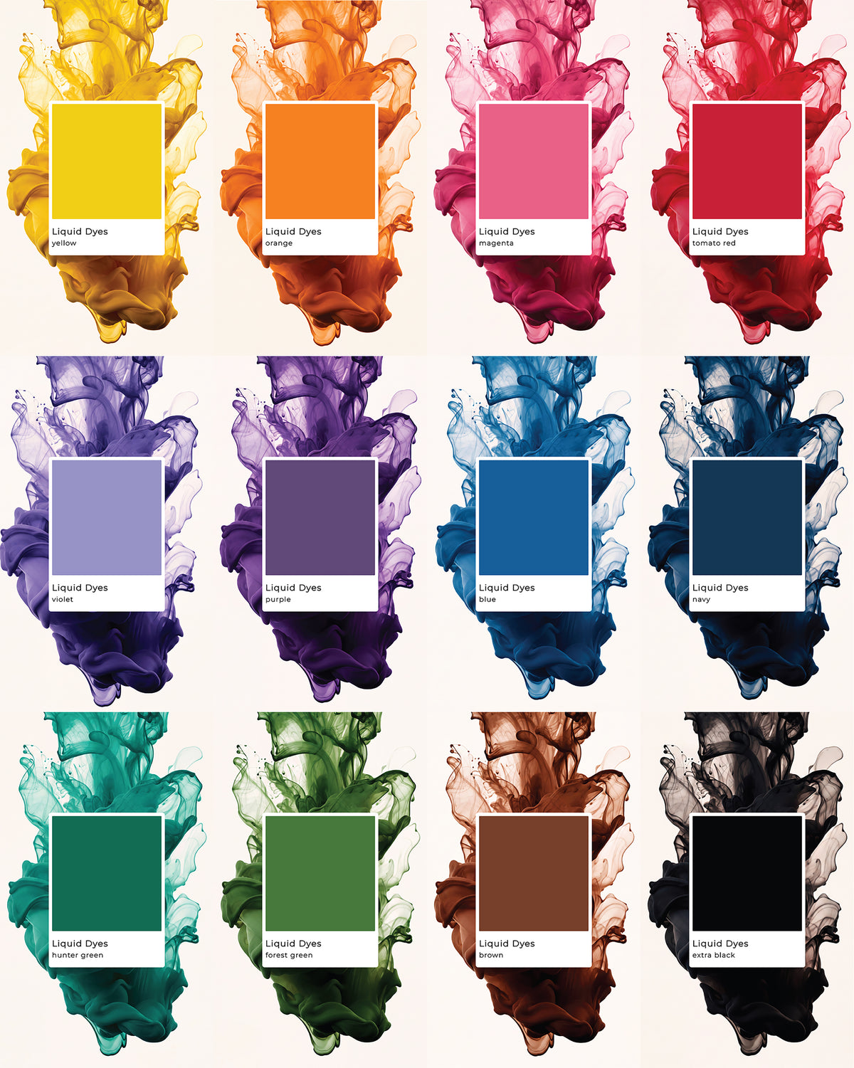 Zestaw barwników w płynie do świec ECO REACH Liquid Dyes - 12 x 10 ml